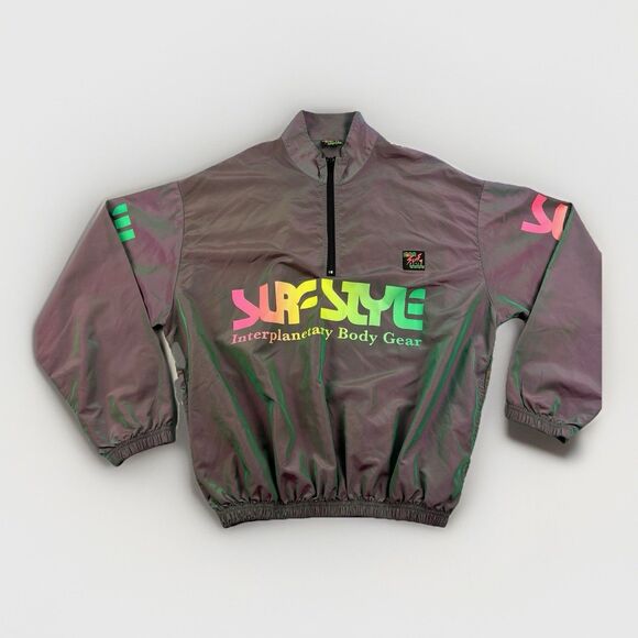 Surf Style Other - Y2K Surf Style Retro Windbreaker Iridescent Interplanetary Quarter Zip Size L